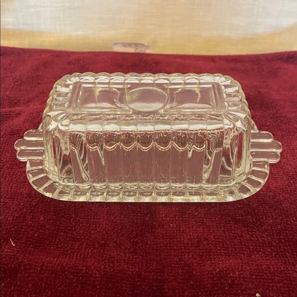 Clear Glass Butter Dish mini size vintage piece - Picture 1 of 3